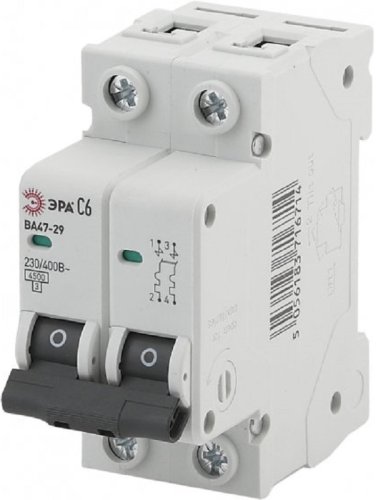 Выключатель автоматический Эра ВА47-29 2п 10А C 4,5кА картинка